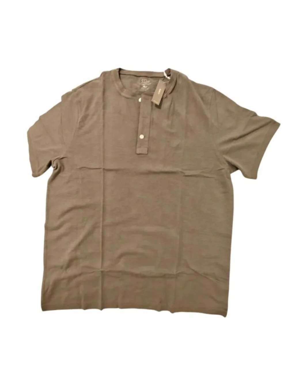 J. Crew Men's Garment Dyed Green XL Short Sleeve Henley Shirt 100 Cotton New